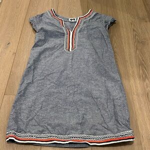 Mud Pie Chambray with Stitching Embroider Trim Women's Dress Size Small